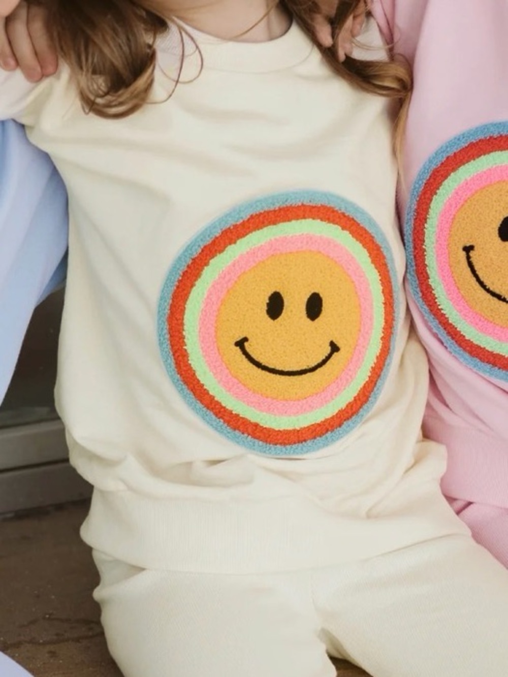 Petite Hailey Kids Cream Smiley Rainbow  Set – Size 5, Never Worn